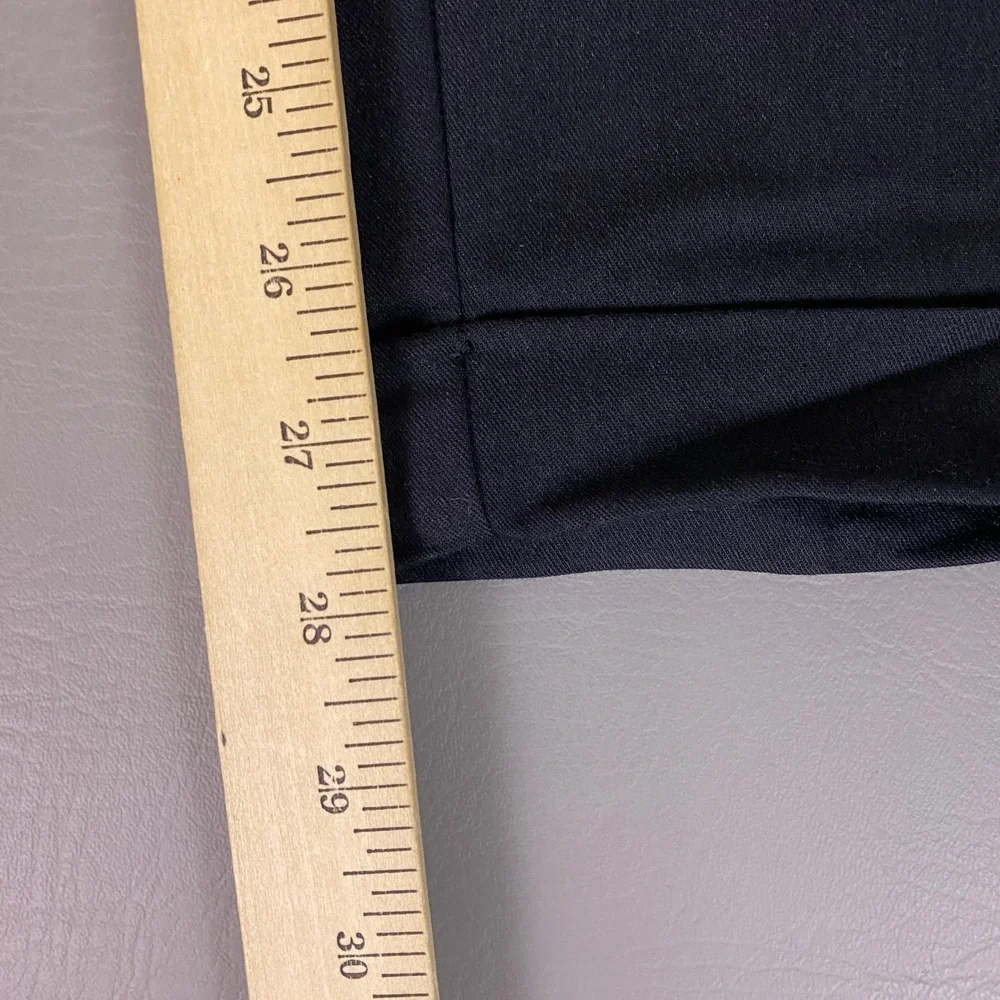 Dress Pants Men's 34x29 Black Pleated Trousers Cuffed Hem Relaxed Fit No Brand‎